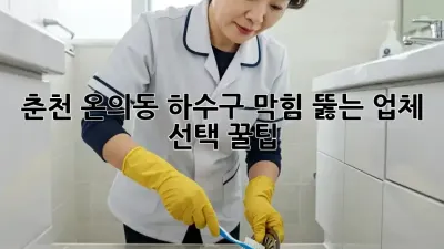 춘천 온의동 하수구 막힘? 뚫는 업체 선택 꿀팁! 🧽✨