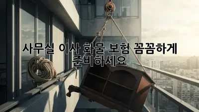 사무실 이사? 화물 보험 꼼꼼하게 준비하세요!